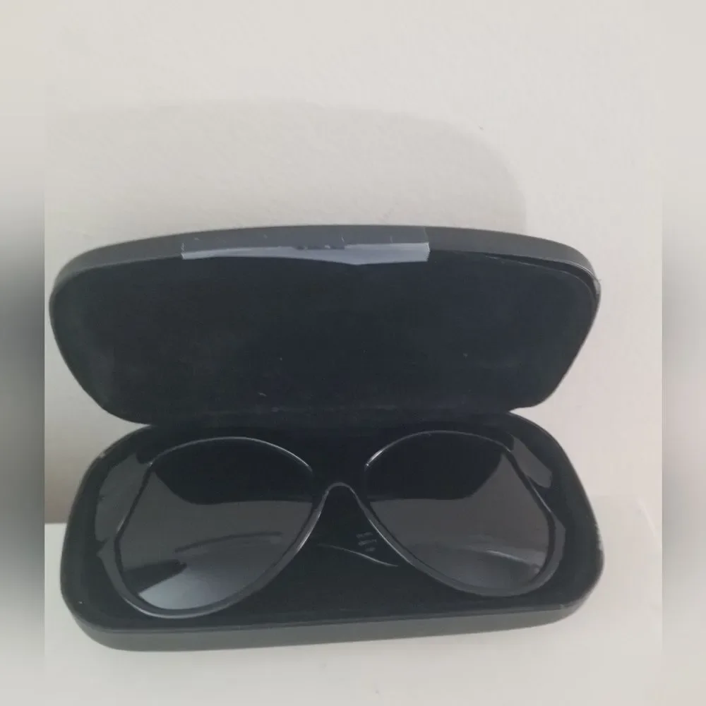 Linda Farrow Christie Black Oversized Sunglasses